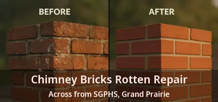 Chimney Bricks Rotten Repair Across from SGPHS, Grand Prairie - TX