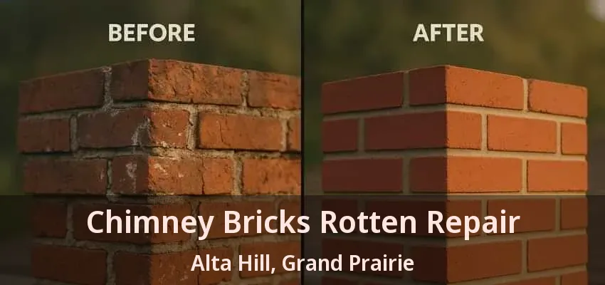 Chimney Bricks Rotten Repair Alta Hill, Grand Prairie - TX