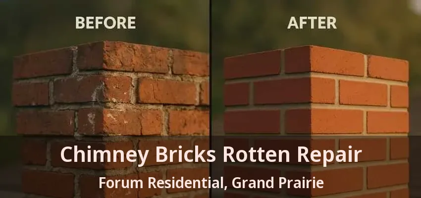 Chimney Bricks Rotten Repair Forum Residential, Grand Prairie - TX