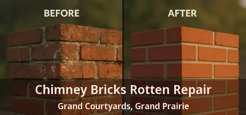 Chimney Bricks Rotten Repair Grand Courtyards, Grand Prairie - TX