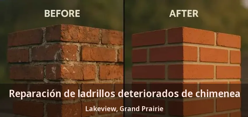 Reparación de ladrillos deteriorados de chimenea Lakeview, Grand Prairie - TX