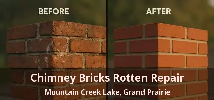 Chimney Bricks Rotten Repair Mountain Creek Lake, Grand Prairie - TX