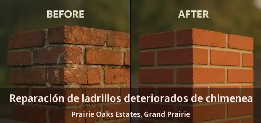 Reparación de ladrillos deteriorados de chimenea Prairie Oaks Estates, Grand Prairie - TX