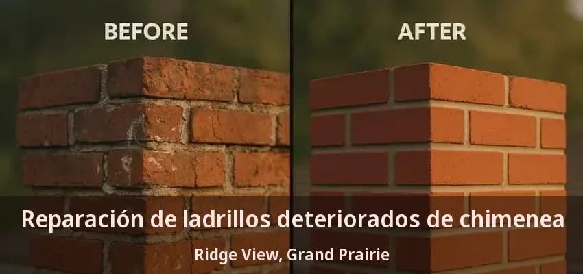 Reparación de ladrillos deteriorados de chimenea Ridge View, Grand Prairie - TX