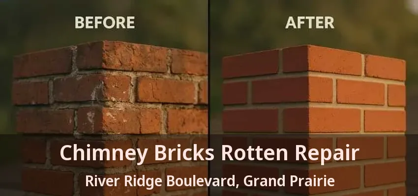 Chimney Bricks Rotten Repair River Ridge Boulevard, Grand Prairie - TX