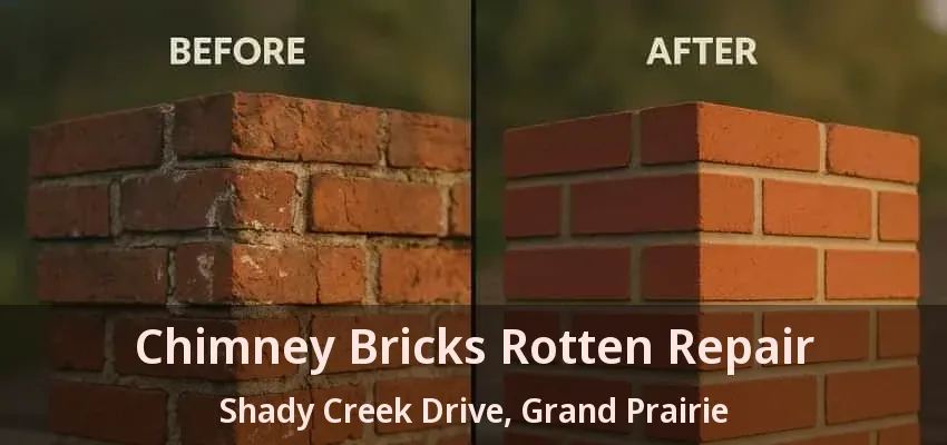 Chimney Bricks Rotten Repair Shady Creek Drive, Grand Prairie - TX