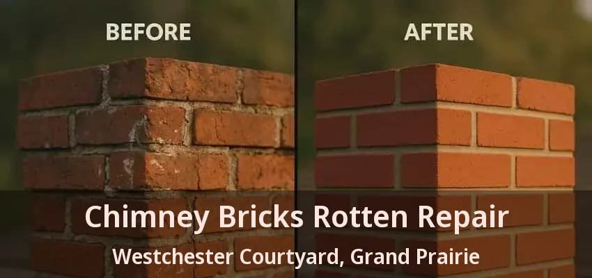 Chimney Bricks Rotten Repair Westchester Courtyard, Grand Prairie - TX
