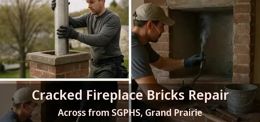Cracked Fireplace Bricks Repair Across from SGPHS, Grand Prairie - TX