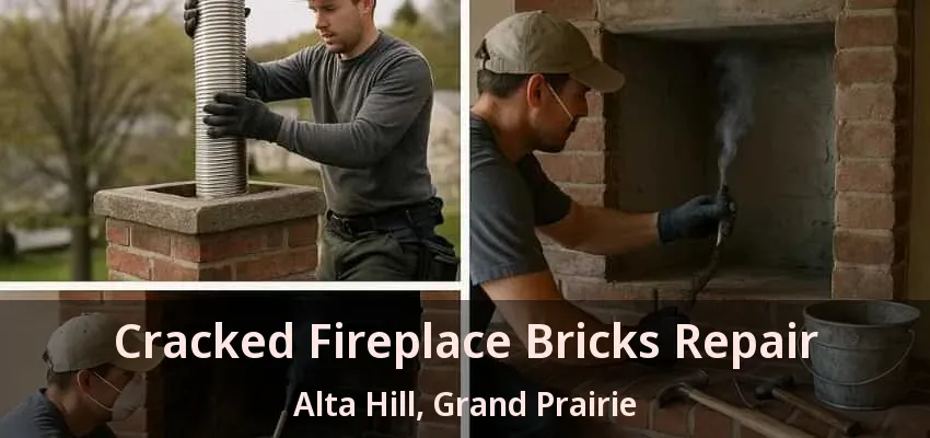 Cracked Fireplace Bricks Repair Alta Hill, Grand Prairie - TX
