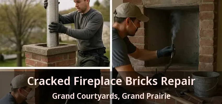 Cracked Fireplace Bricks Repair Grand Courtyards, Grand Prairie - TX