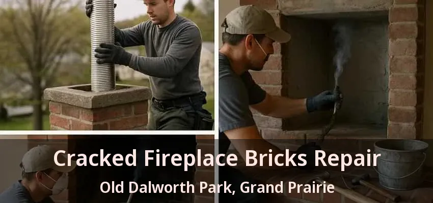 Cracked Fireplace Bricks Repair Old Dalworth Park, Grand Prairie - TX