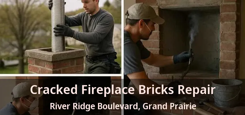 Cracked Fireplace Bricks Repair River Ridge Boulevard, Grand Prairie - TX