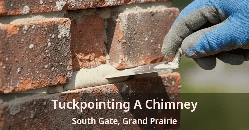 Tuckpointing A Chimney South Gate, Grand Prairie - TX