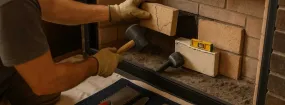 Cracked Fireplace Bricks Repair Alta Hill, Grand Prairie